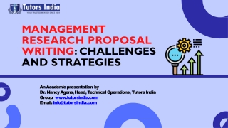 Management Research Proposal Writing: Challenges and Strategies- Tutors India