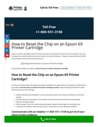 How To Reset the Chip on an Epson 69 Printer Cartridge