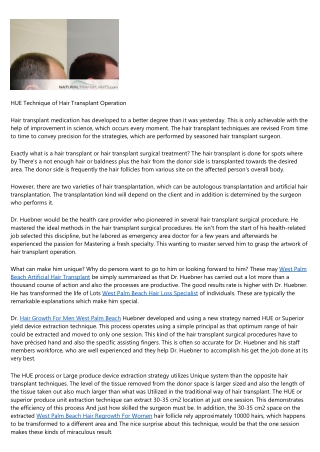 Hair Transplant Surgery