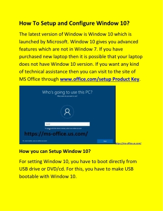How To Setup and Configure Window 10?