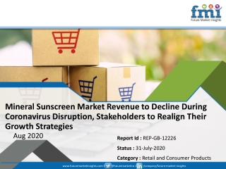 Mineral Sunscreen Market Revenue to Decline During Coronavirus Disruption, Stakeholders to Realign Their Growth Strategi
