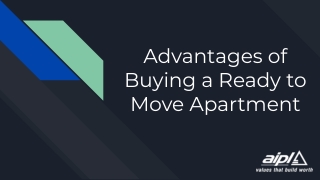 Advantages of Buying a Ready to Move Apartment