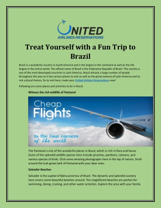 Treat Yourself with a Fun Trip to Brazil