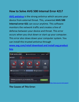 How to Solve AVG 500 Internal Error 421?