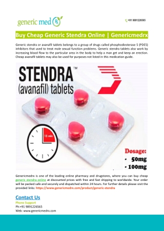 Buy Cheap Generic Stendra Online-Genericmedrx