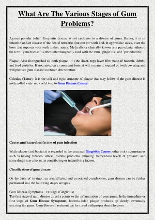 What Are The Various Stages of Gum Problems?