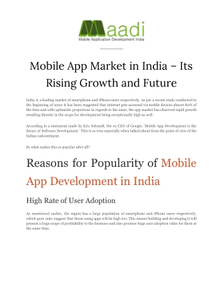 MOBILE APP MARKET IN INDIA – ITS RISING GROWTH AND FUTURE