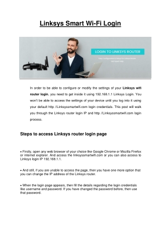 How to get inside Linksys wifi to configure it using a web browser