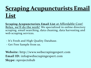 Scraping Acupuncturists Email List