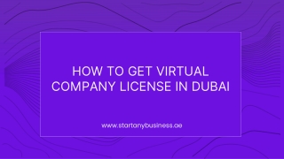 How To Get Virtual Company License In Dubai