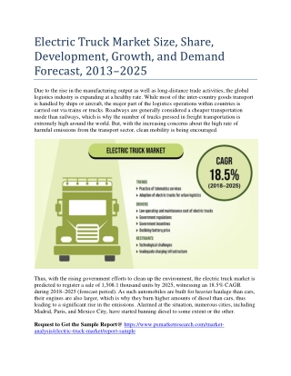Electric Truck Market - World Players Forecast Analysis Till 2025
