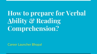 How to prepare for verbal ability and reading comprehension for CAT?