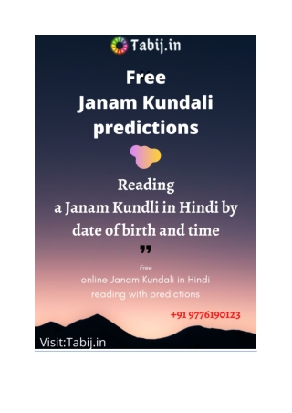 Free online Janam Kundali in Hindi reading with predictions