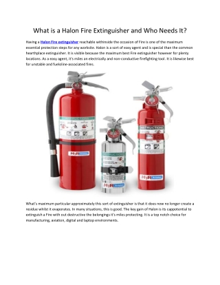 What is a Halon Fire Extinguisher and Who Needs It ?