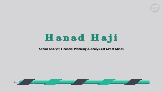 Hanad Haji - Provides Consultation in Planning & Analysis
