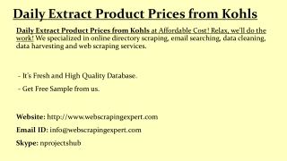 Daily Extract Product Prices from Kohls