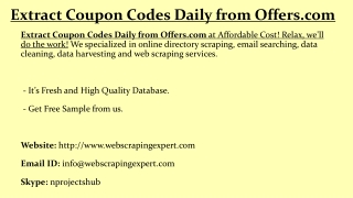 Extract Coupon Codes Daily from Offers.com