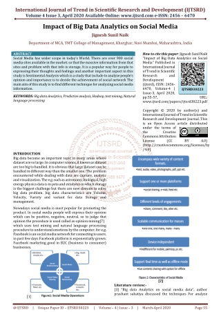 Impact of Big Data Analytics on Social Media