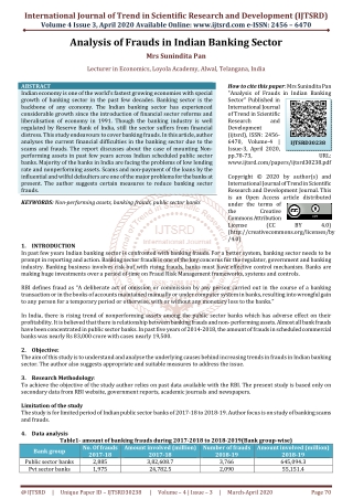 Analysis of Frauds in Indian Banking Sector