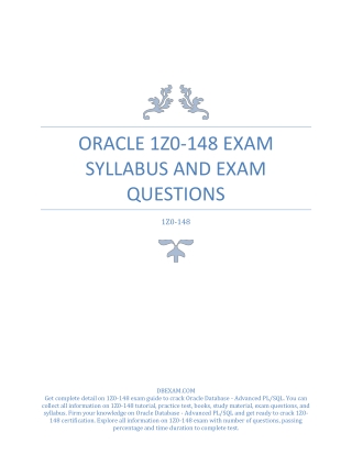 [UPDATED] Oracle 1Z0-148 Exam Syllabus and Exam Questions