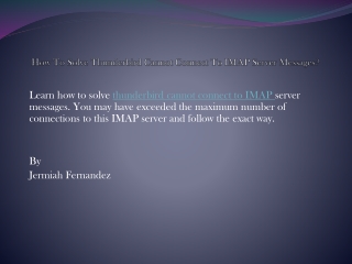 How To Solve Thunderbird Cannot Connect To IMAP Server Messages?