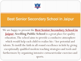 SPS - Best Senior Secondary School in Jaipur