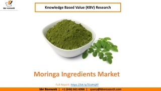 Moringa Ingredients Market Size Worth $120.3 Million By 2026 - KBV Research