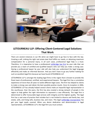 LETOURNEAU LLP- Offering Client-Centered Legal Solutions That Work