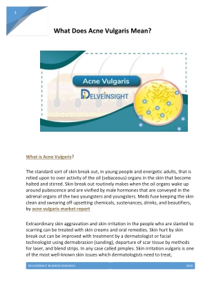 what is acne vulgaris?