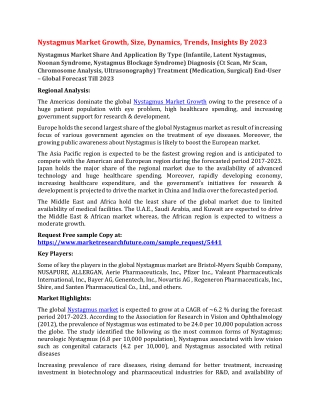 Nystagmus Market Growth, Size, Dynamics, Trends, Insights By 2023