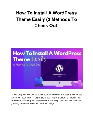 How To Install A WordPress Theme Easily (3 Methods To Check Out)