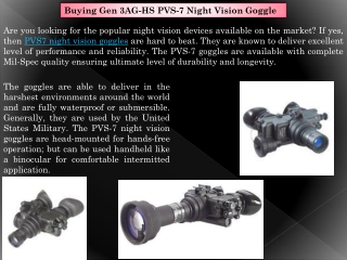 PVS7 Night Vision Goggles