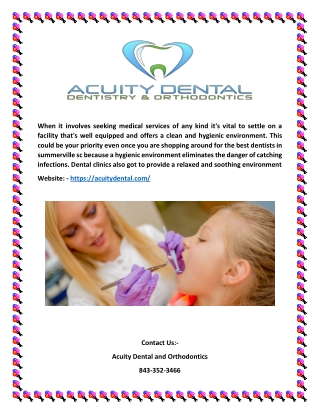 Affordable Pediatric Dentist Goose Creek SC   -  |   -  (Acuity Dental)