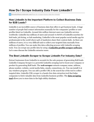 How Do I Scrape LinkedIn For Industry Data?