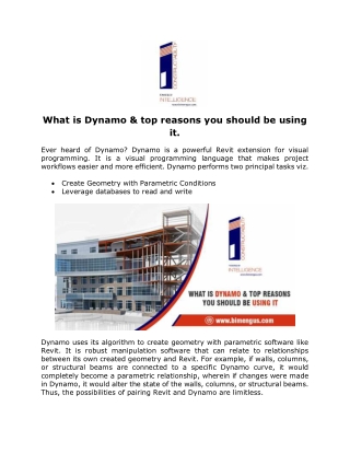 What is Dynamo & top reasons you should be using it.