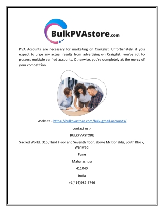 Buy online Gmail accounts for email | Bulkpvastore.com