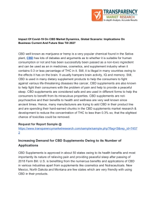 Impact of Outbreak of COVID-19 on CBD Market Dynamics                                                           