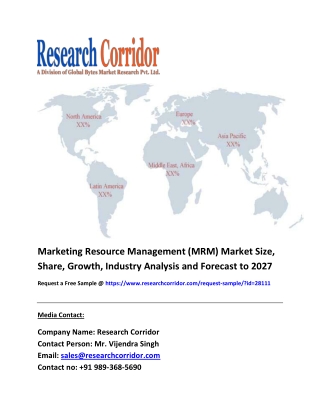 Marketing Resource Management (MRM) Market Size, Segmentation, Share, Forecast, Analysis, Industry Report to 2027