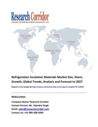 Refrigeration Insulation Materials Market Size, share, Industry Growth, Future Opportunities, Forecast to 2027