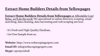 Extract Home Builders Details from Yellowpages
