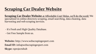 Scraping Car Dealer Website