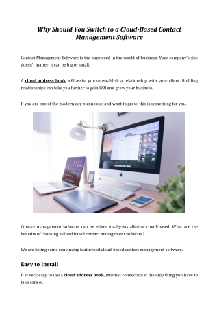 Why Should You Switch to a Cloud-Based Contact Management Software