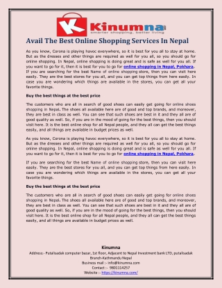 Avail The Best Online Shopping Services In Nepal