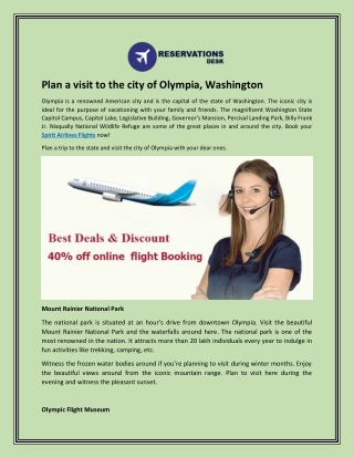 Plan a visit to the city of Olympia, Washington