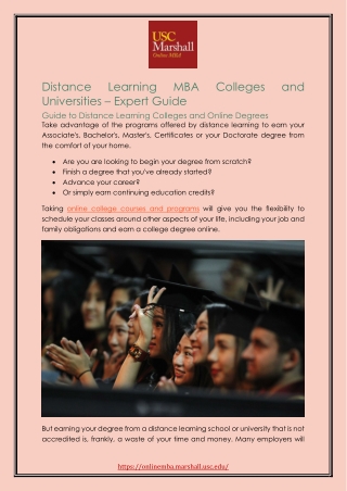 Distance Learning MBA Colleges and Universities – Expert Guide