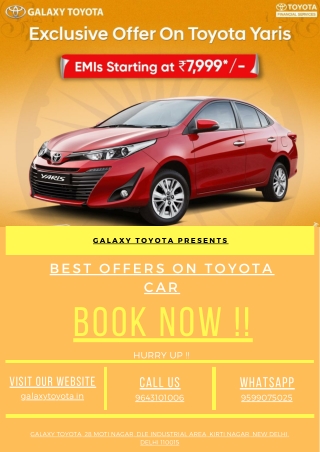 Toyota car offers for the month of August