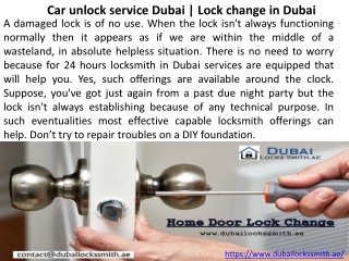 Car lock smith Dubai