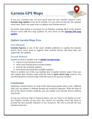 How to Update Garmin GPS Maps Free? | Garmin GPS Maps Update Free