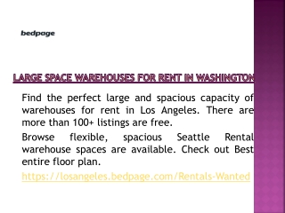 Large space warehouses for rent in Washington