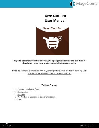 Magento 2 Save Cart Pro